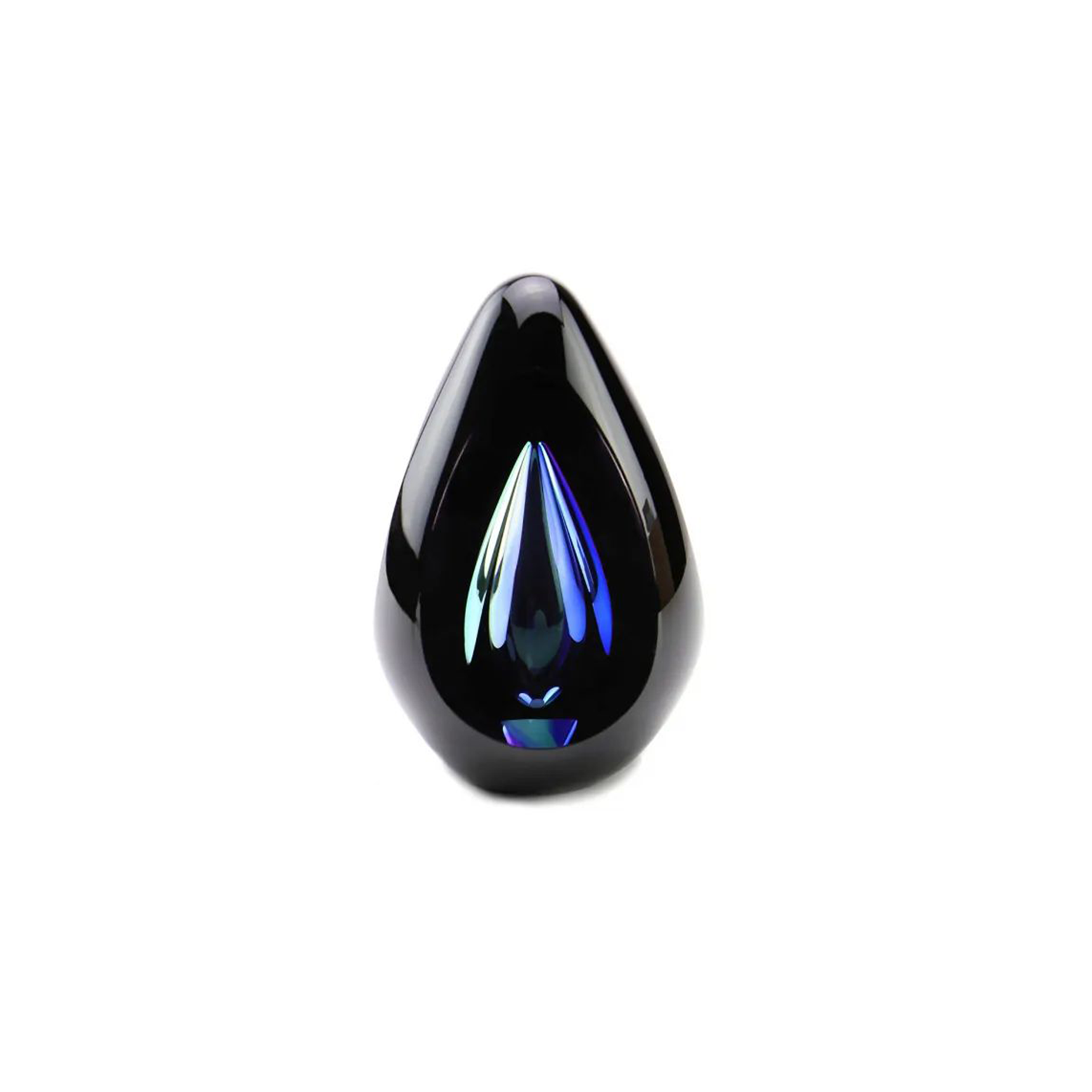 Glazen urn - Premium Diamond zwart/blauw - 0,10 Liter