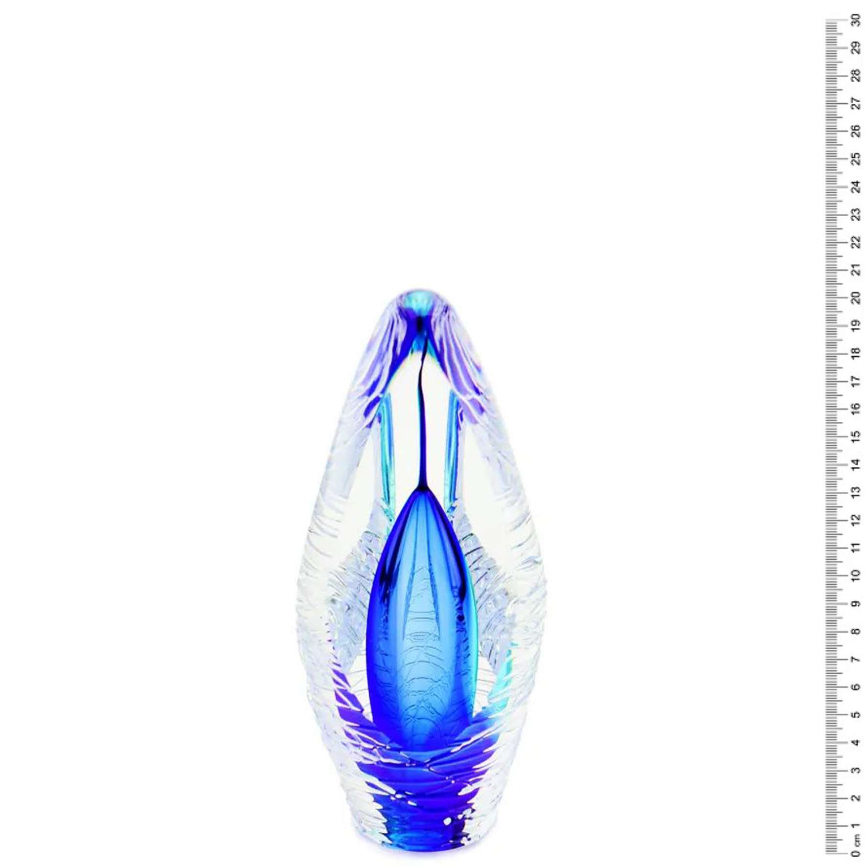 Glazen urn - Premium Spirit glans blauw - 0,07 Liter - Afbeelding 2