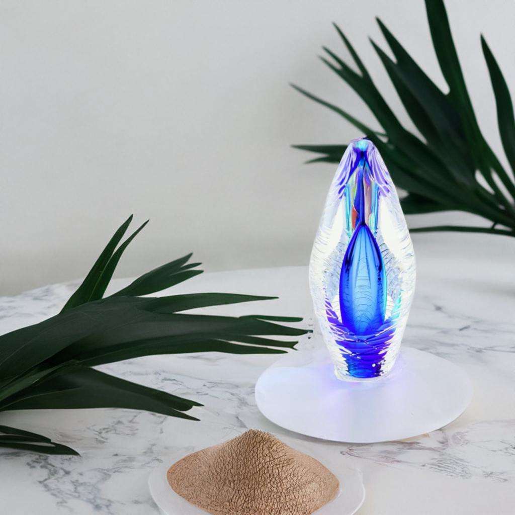 Glazen urn - Premium Spirit glans blauw - 0,07 Liter - Afbeelding 7