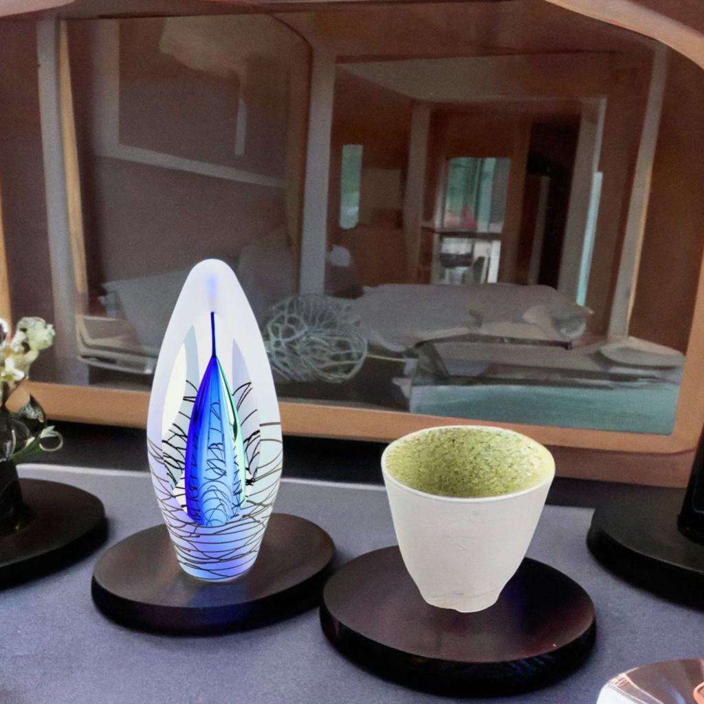 Glazen urn - Premium Spirit krakele blauw - 0,07 Liter - Afbeelding 3