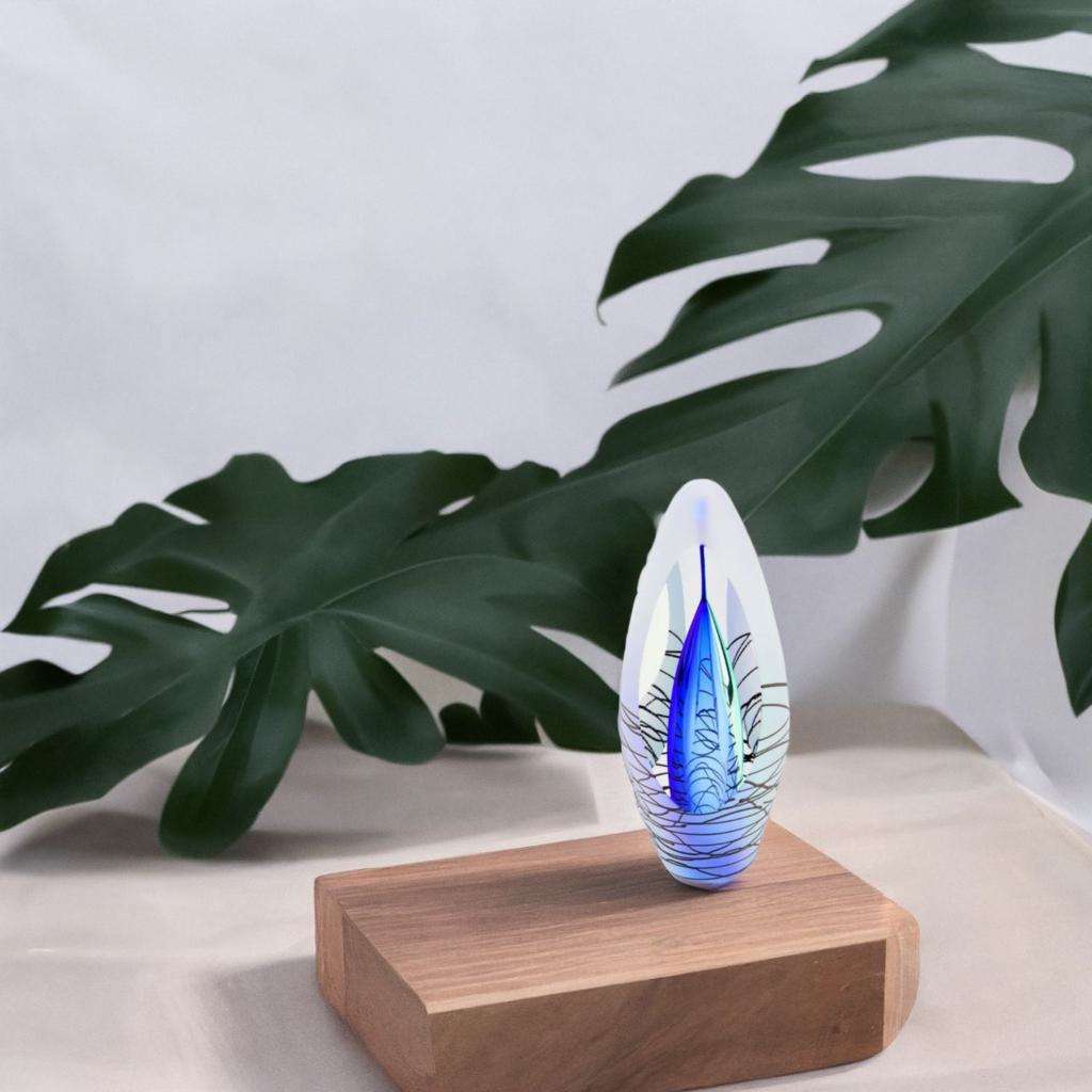 Glazen urn - Premium Spirit krakele blauw - 0,07 Liter - Afbeelding 4