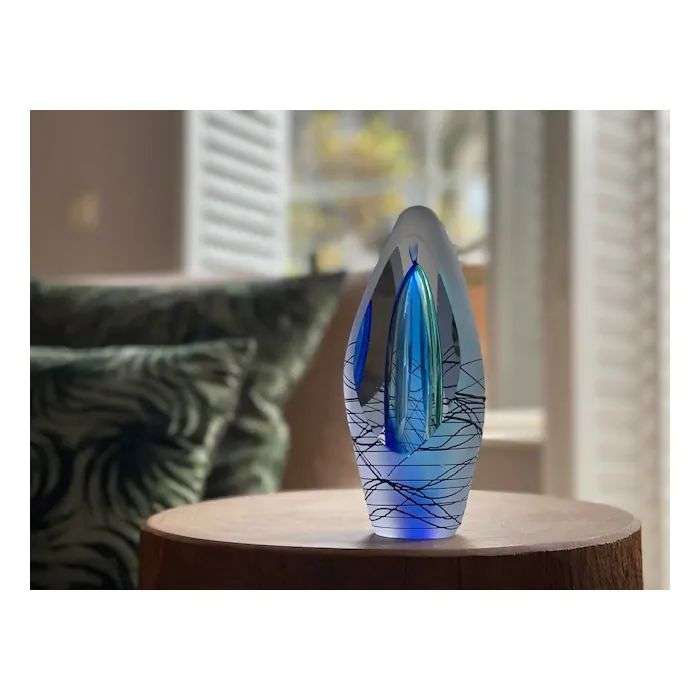 Glazen urn - Premium Spirit krakele blauw - 0,07 Liter - Afbeelding 2