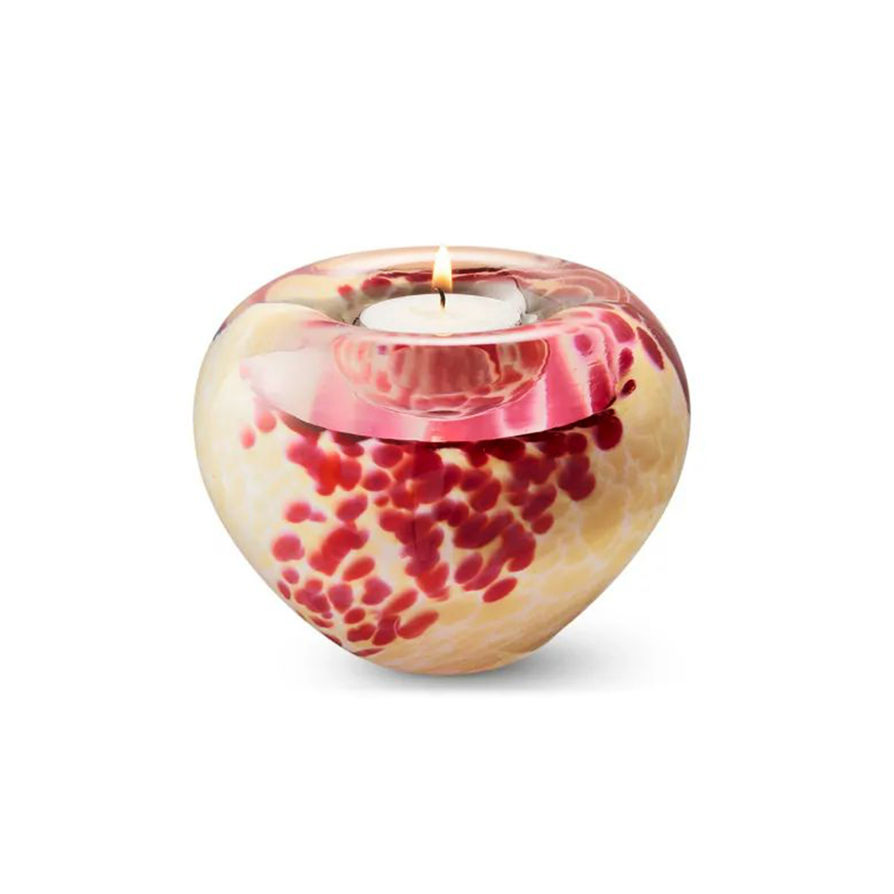 Glazen urn - Premium Tealight roze/beige - 0,10 Liter