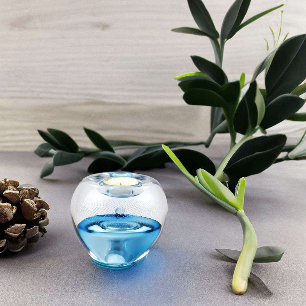Glazen urn - Premium Tealight blauw - 0,09 Liter - Afbeelding 3