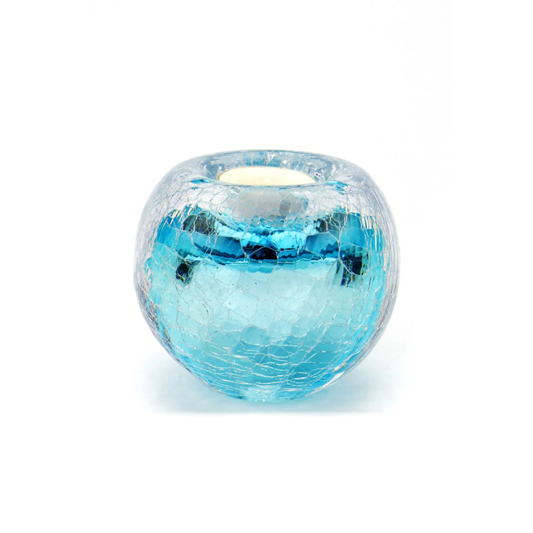 Glazen urn - Premium Tealight Krakele blauw - 0,09 Liter
