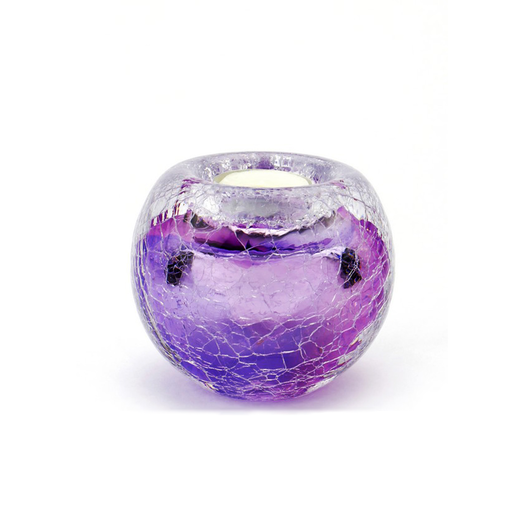 Glazen urn - Premium Tealight Krakele lila - 0,09 Liter