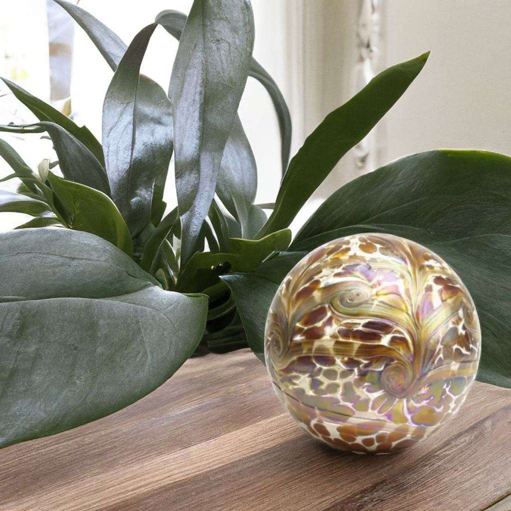 Glazen urn - Elan Goldflake groot - 4 Liter - Afbeelding 2