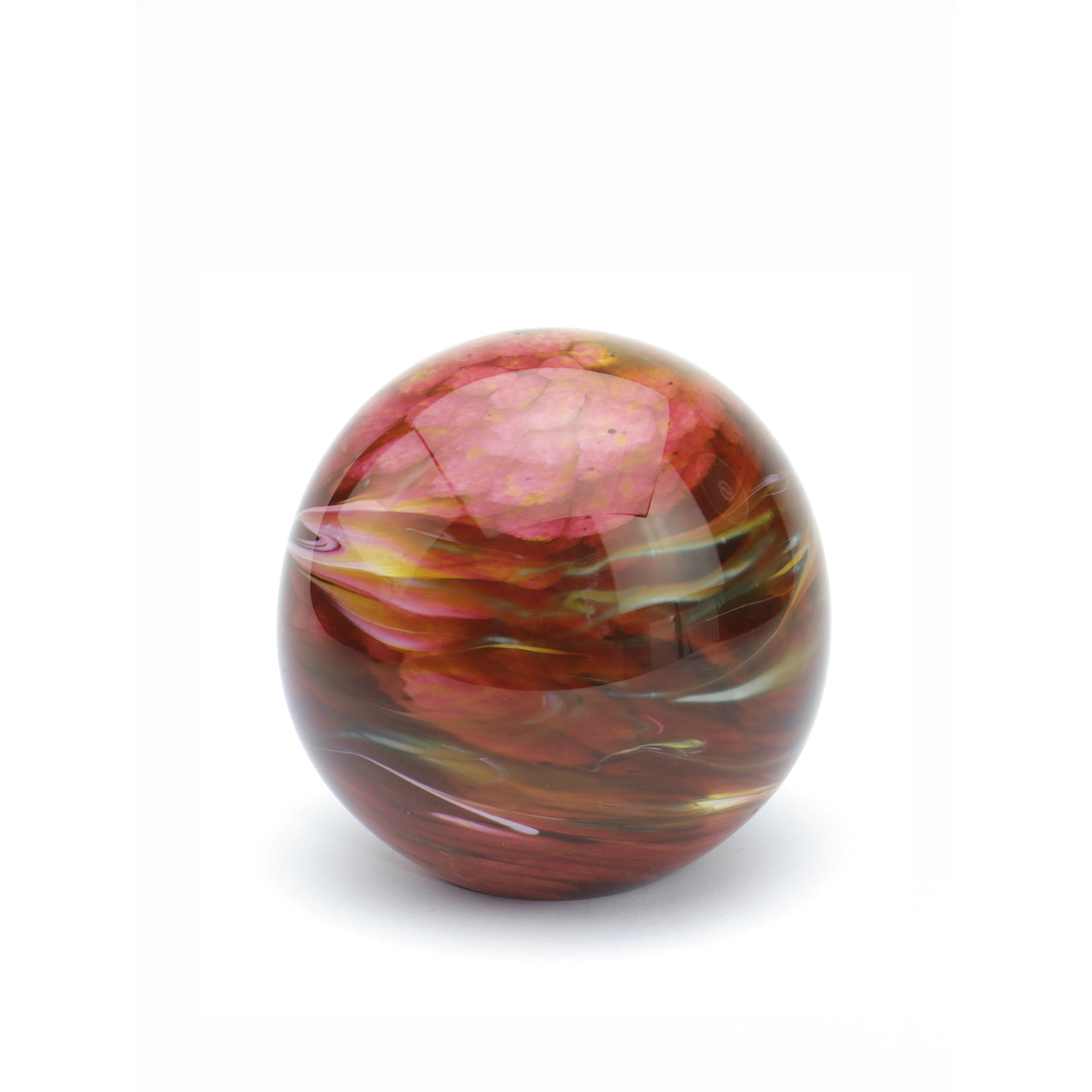 Glazen urn - Elan Marble rood groot - 1,50 Liter