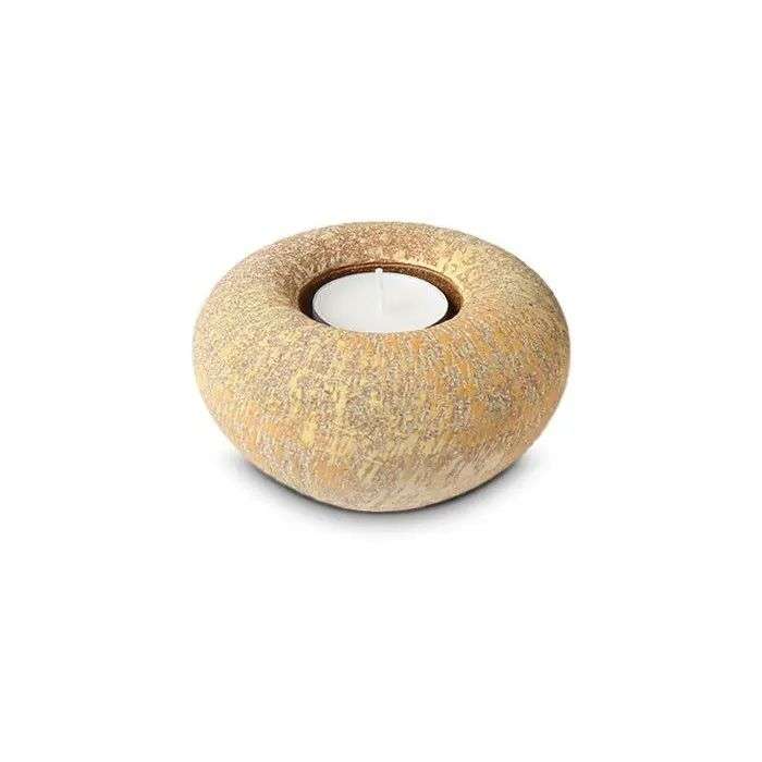 Keramische urn - Balance kaarshouder geel - 0,40 Liter