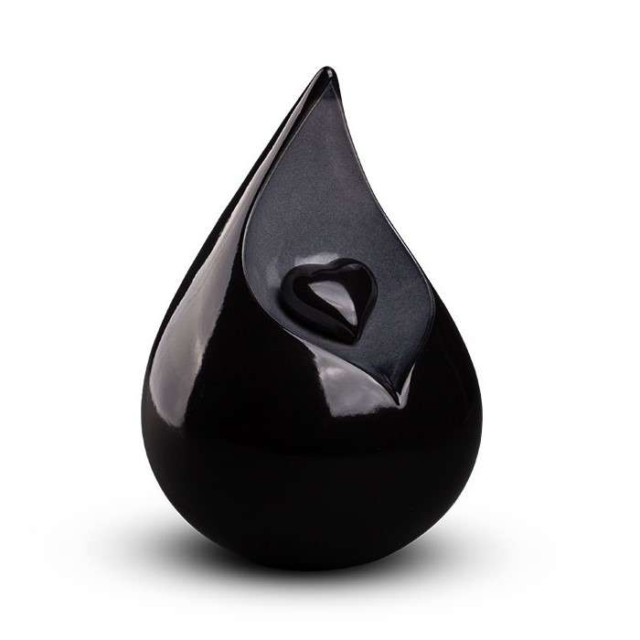 urn-zwart-druppel-urnen-van-aardewerk