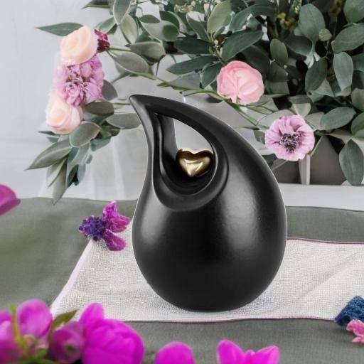 Keramische urn - Mastaba Ceramika druppel zwart groot - 3,80 Liter - Afbeelding 2