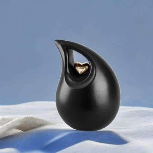 Keramische urn - Mastaba Ceramika druppel zwart groot - 3,80 Liter - Afbeelding 3