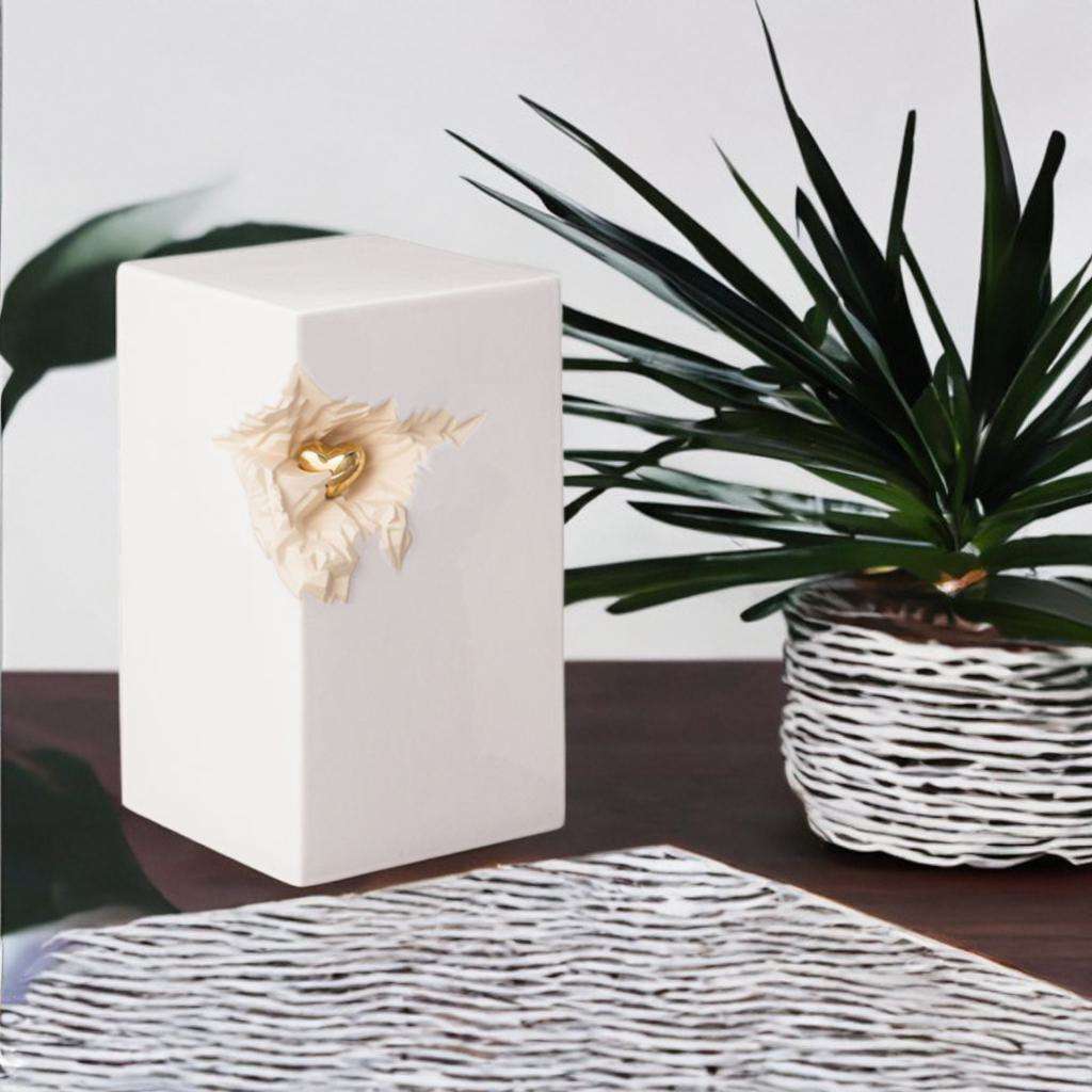 Keramische urn - Mastaba Ceramika blok wit medium - 1,50 Liter - Afbeelding 3