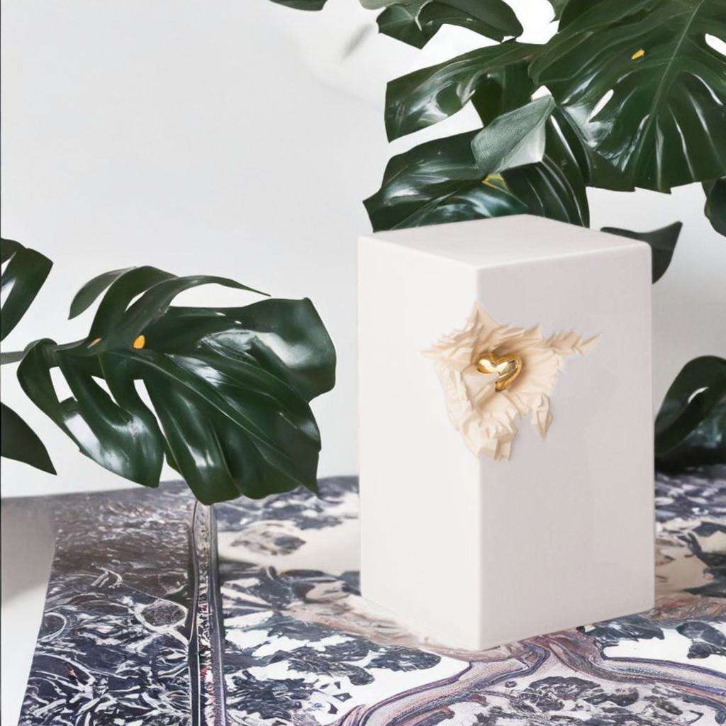 Keramische urn - Mastaba Ceramika blok wit medium - 1,50 Liter - Afbeelding 2