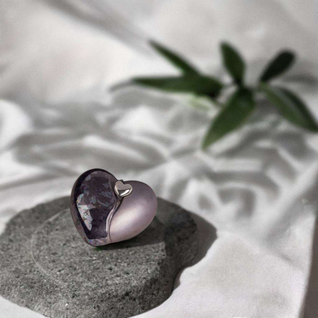 Keramische urn - Mastaba Ceramika hart oliekleur klein - 1,40 Liter - Afbeelding 2