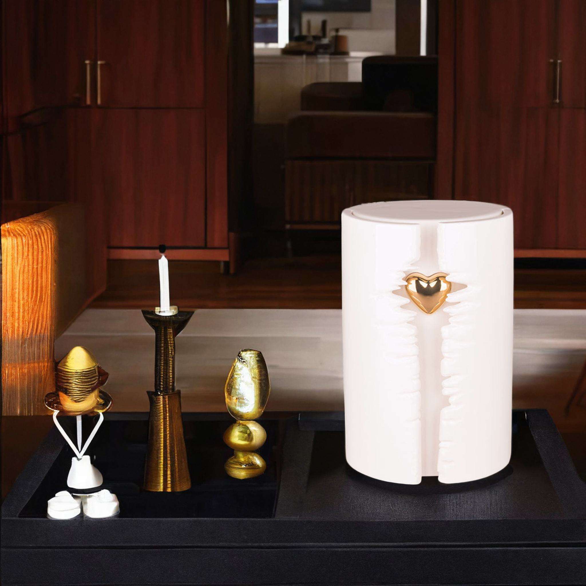 Keramische urn - Mastaba Ceramika wit met LED - 3,80 Liter - Afbeelding 3