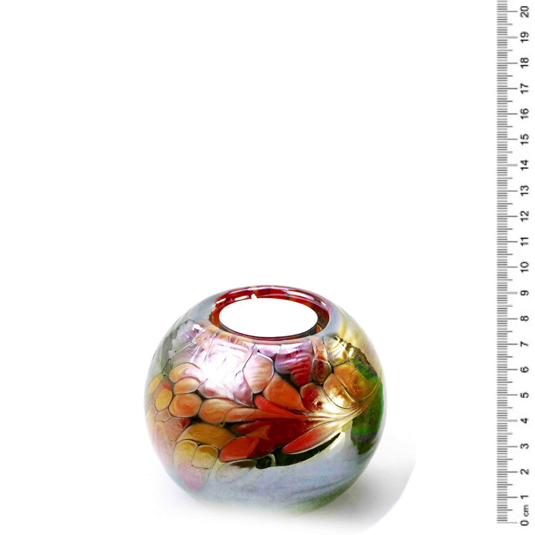 Glazen urn - Waxinelichtje groen multicolor - 0,20 Liter - Afbeelding 5