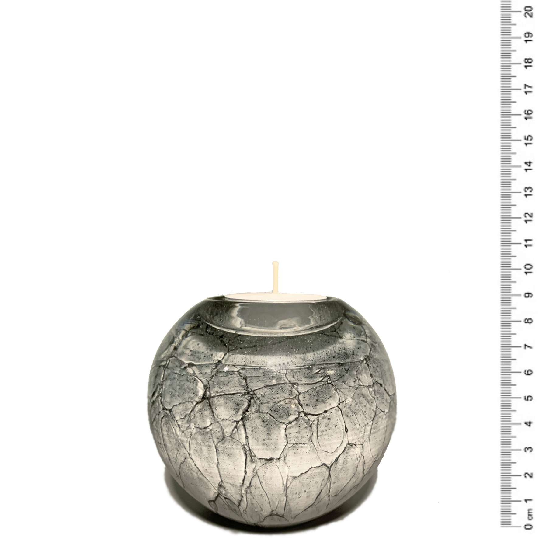 Glazen urn - Waxinelichtje bol grijs - 0,20 Liter - Afbeelding 5