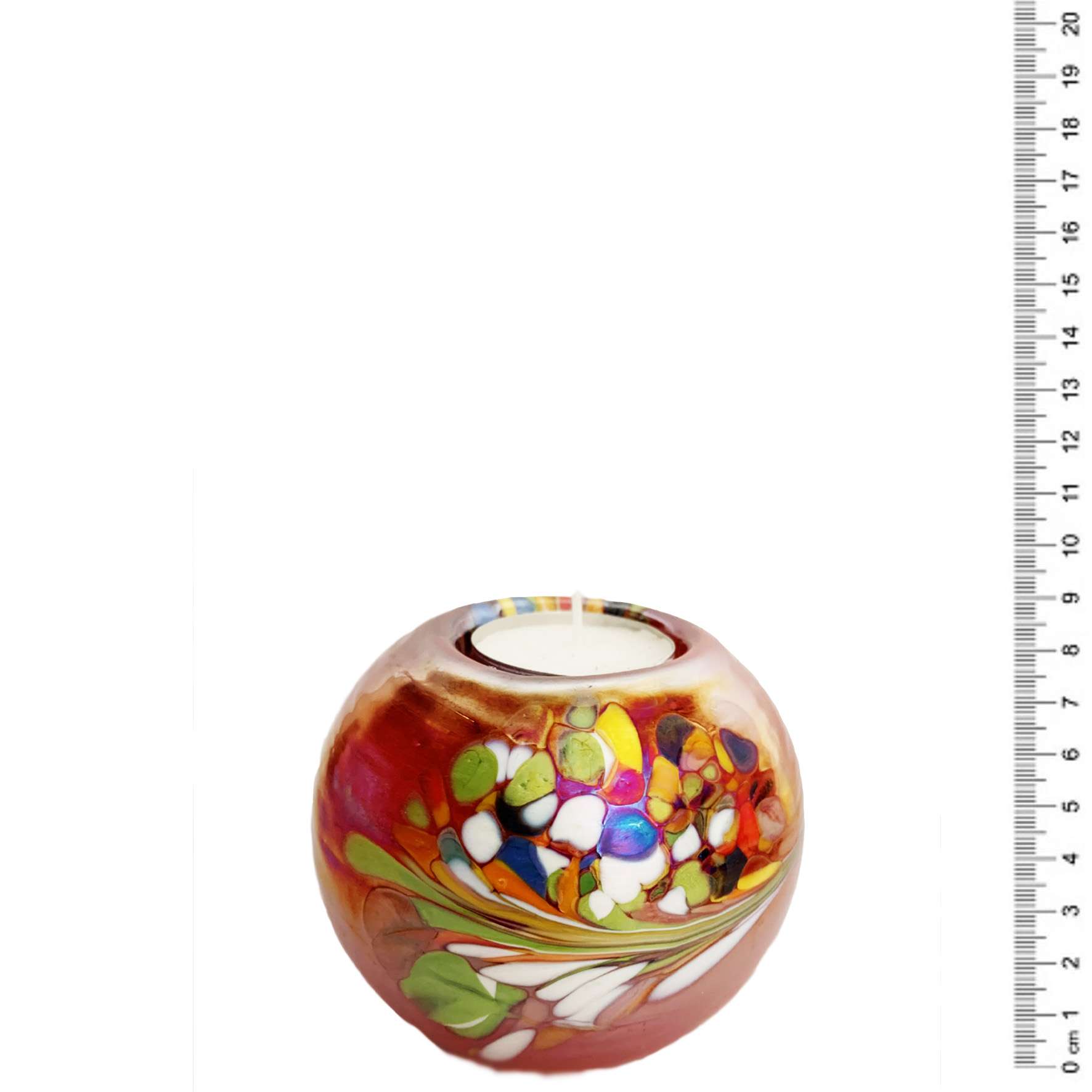 Glazen urn - Waxinelichtje rood multicolor - 0,20 Liter - Afbeelding 4