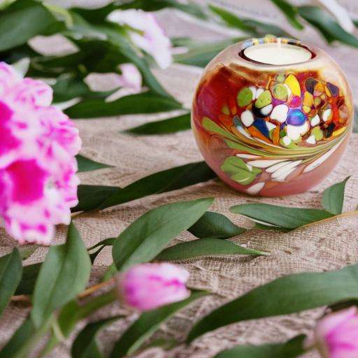 Glazen urn - Waxinelichtje rood multicolor - 0,20 Liter - Afbeelding 3