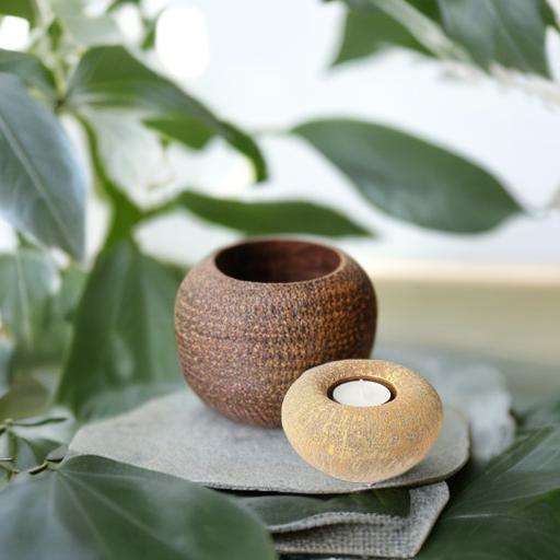 Keramische urn - Balance kaarshouder geel - 0,40 Liter - Afbeelding 3