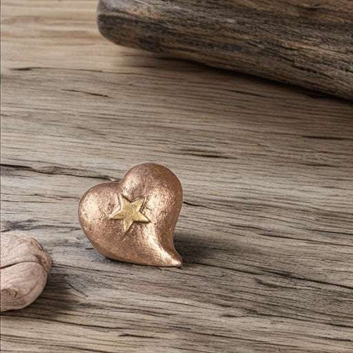 Keramische urn - Troost Hart met Ster koperkleur - 0,05 Liter - Afbeelding 2