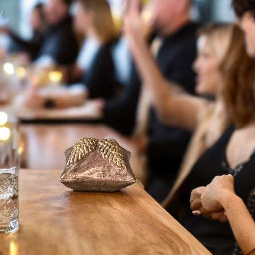 Keramische urn - Troost vierkant met engelenvleugels koperkleur - 0,05 Liter - Afbeelding 3
