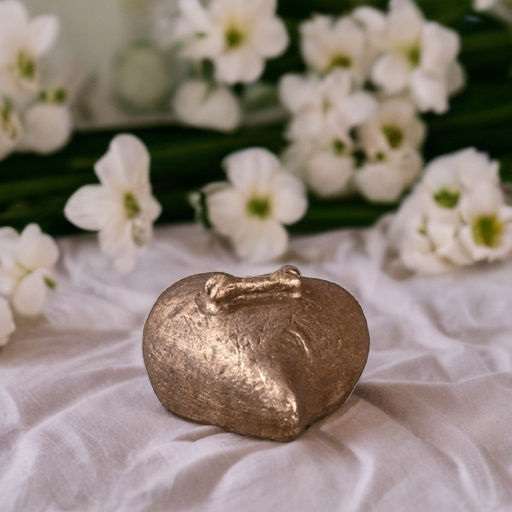 Keramische dierenurn - Troost hartje met kluifbot brons - 0,10 Liter - Afbeelding 3