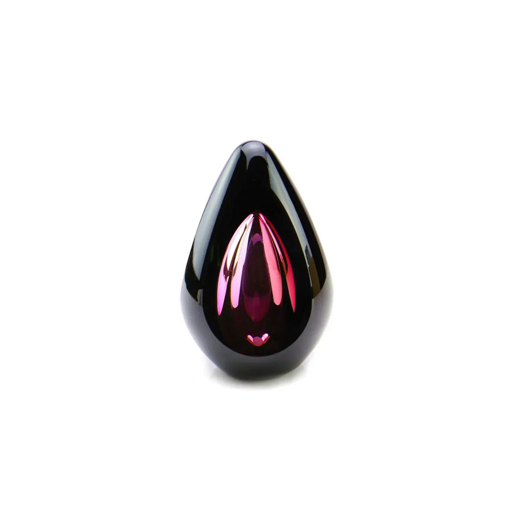 Glazen urn - Premium Diamond zwart/rood - 0,10 Liter