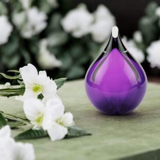 Glazen urn - Memorie bubbel paars - 0,12 Liter - Afbeelding 3