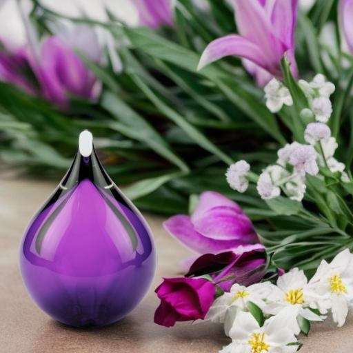 Glazen urn - Memorie bubbel paars - 0,12 Liter - Afbeelding 2
