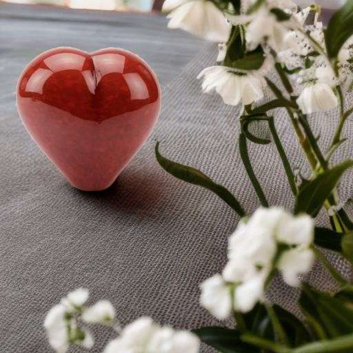 Glazen urn - Memorie Hart rood klein - 0,45 Liter - Afbeelding 2