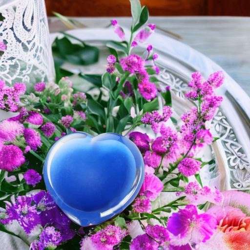 Glazen urn - Memorie Pebble Hart zacht blauw - 0,02 Liter - Afbeelding 3