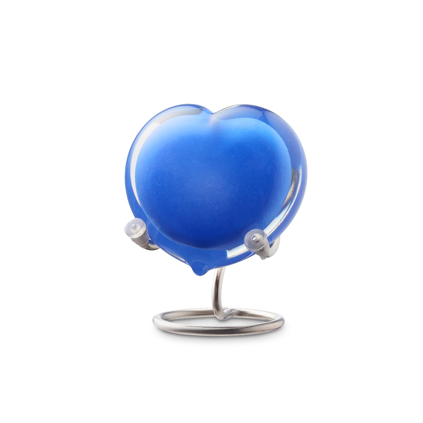 Glazen urn - Memorie Pebble Hart zacht blauw - 0,02 Liter - Afbeelding 4