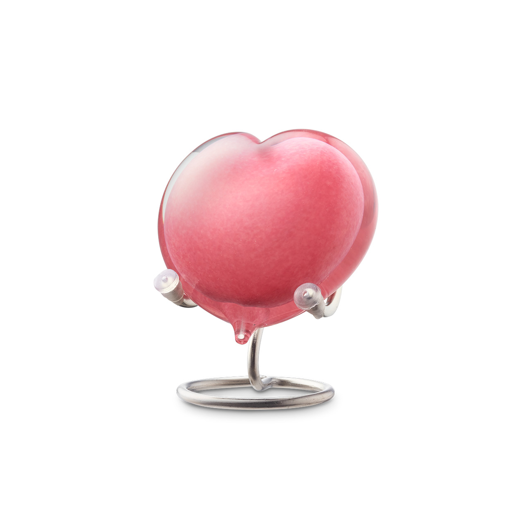 Glazen urn - Memorie Pebble Hart zacht roze - 0,02 Liter - Afbeelding 5