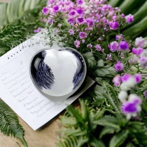 Glazen urn - Memorie Pebble Hart zwart/wit - 0,02 Liter - Afbeelding 2