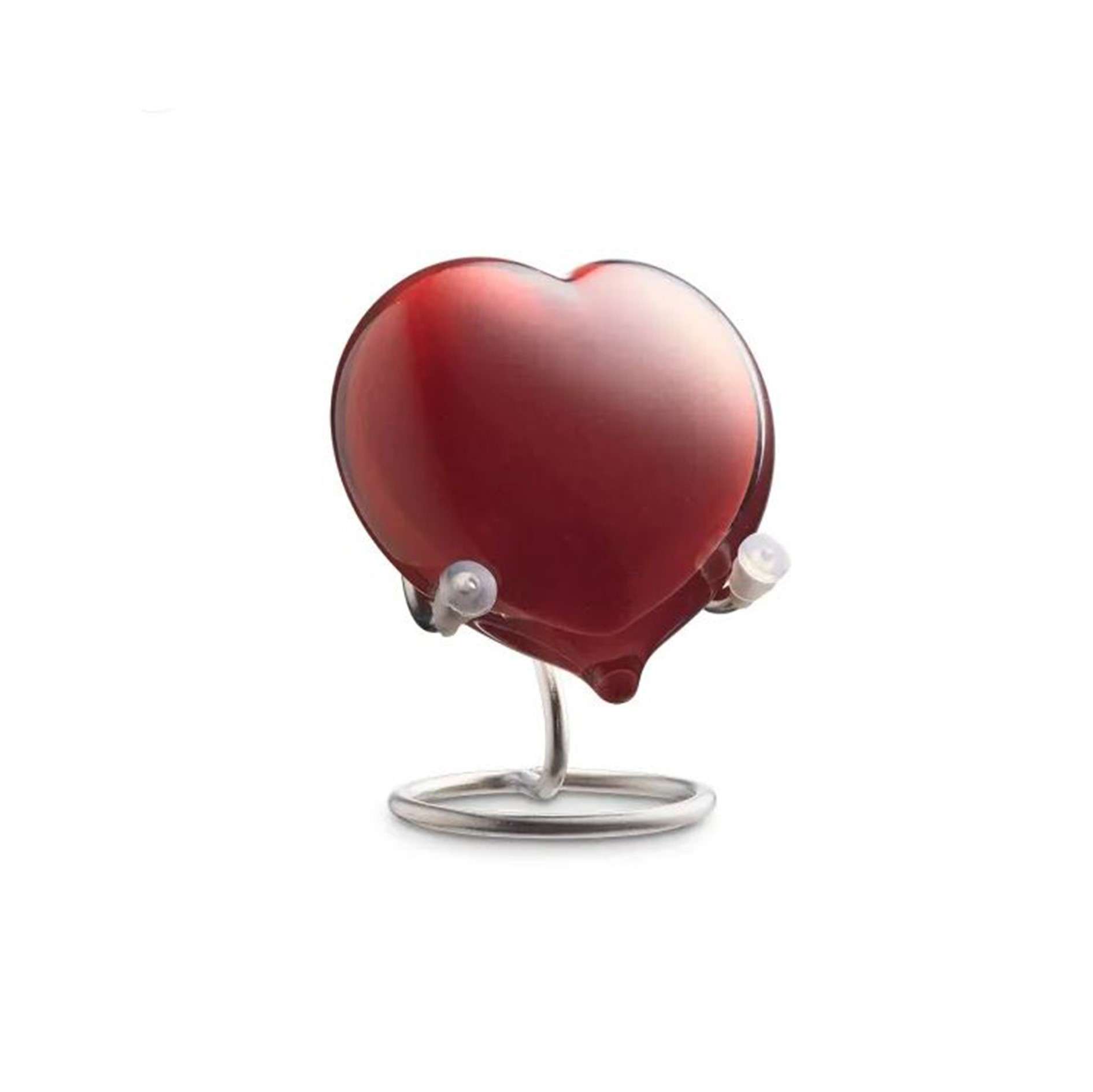 Glazen urn - Memorie Pebble Hart rood- 0,02 Liter - Afbeelding 2