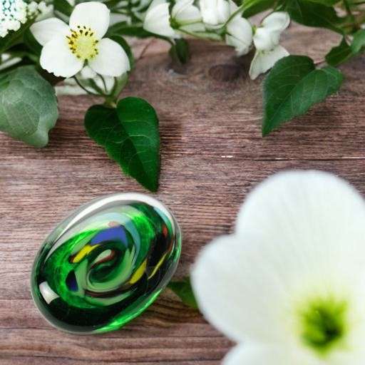 Glazen urn - Memorie Pebble groen - 0,02 Liter - Afbeelding 3