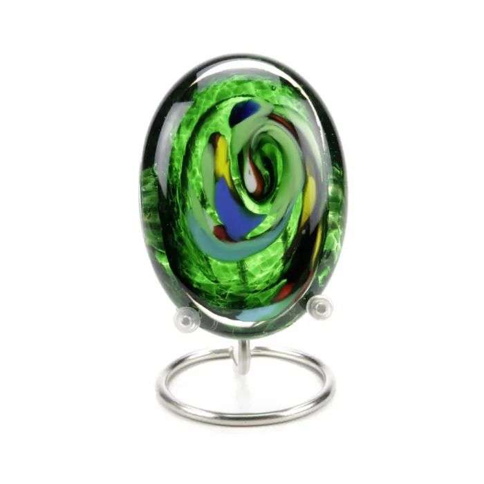 Glazen urn - Memorie Pebble groen - 0,02 Liter - Afbeelding 4