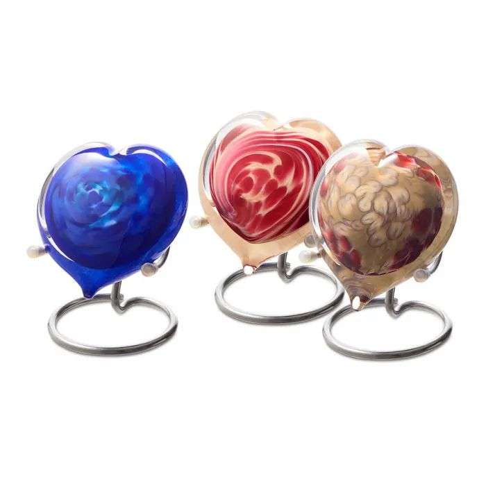 Glazen urn - Memorie Hart blauw Medium - 0,05 Liter - Afbeelding 6