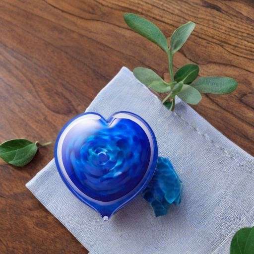 Glazen urn - Memorie Hart blauw Medium - 0,05 Liter - Afbeelding 3