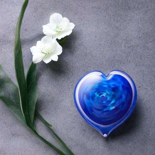 Glazen urn - Memorie Hart blauw Medium - 0,05 Liter - Afbeelding 4