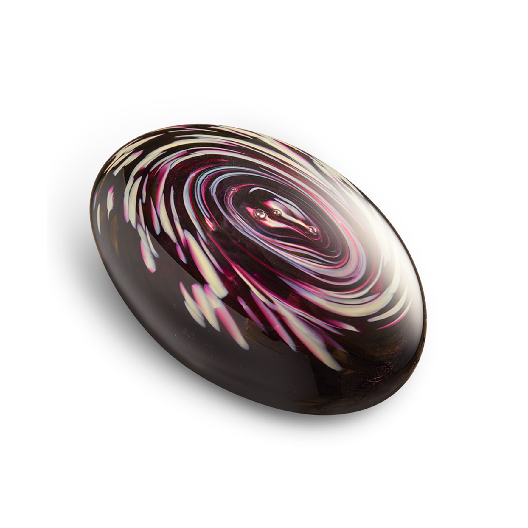 Glazen urn - Memorie Pebble aubergine/taupe medium - 0,10 Liter - Afbeelding 2