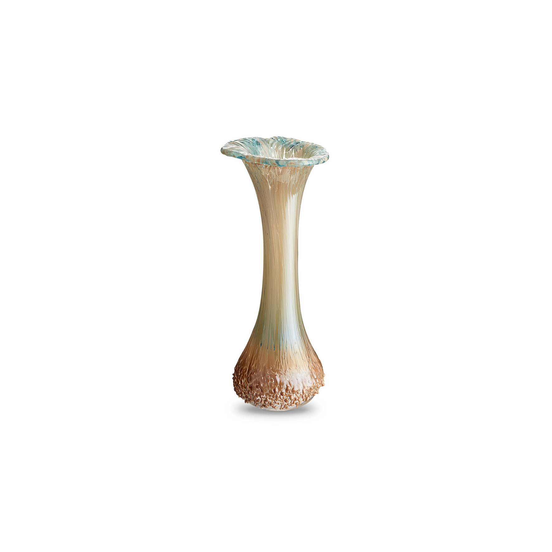 Glazen urn - Memorie Vaasje turquoise/beige - 0,04 Liter - Afbeelding 4