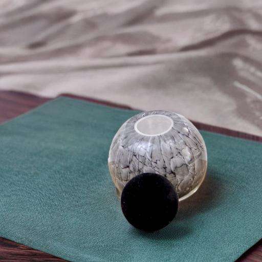 Glazen urn - Waxinelichtje bol grijs - 0,20 Liter - Afbeelding 2