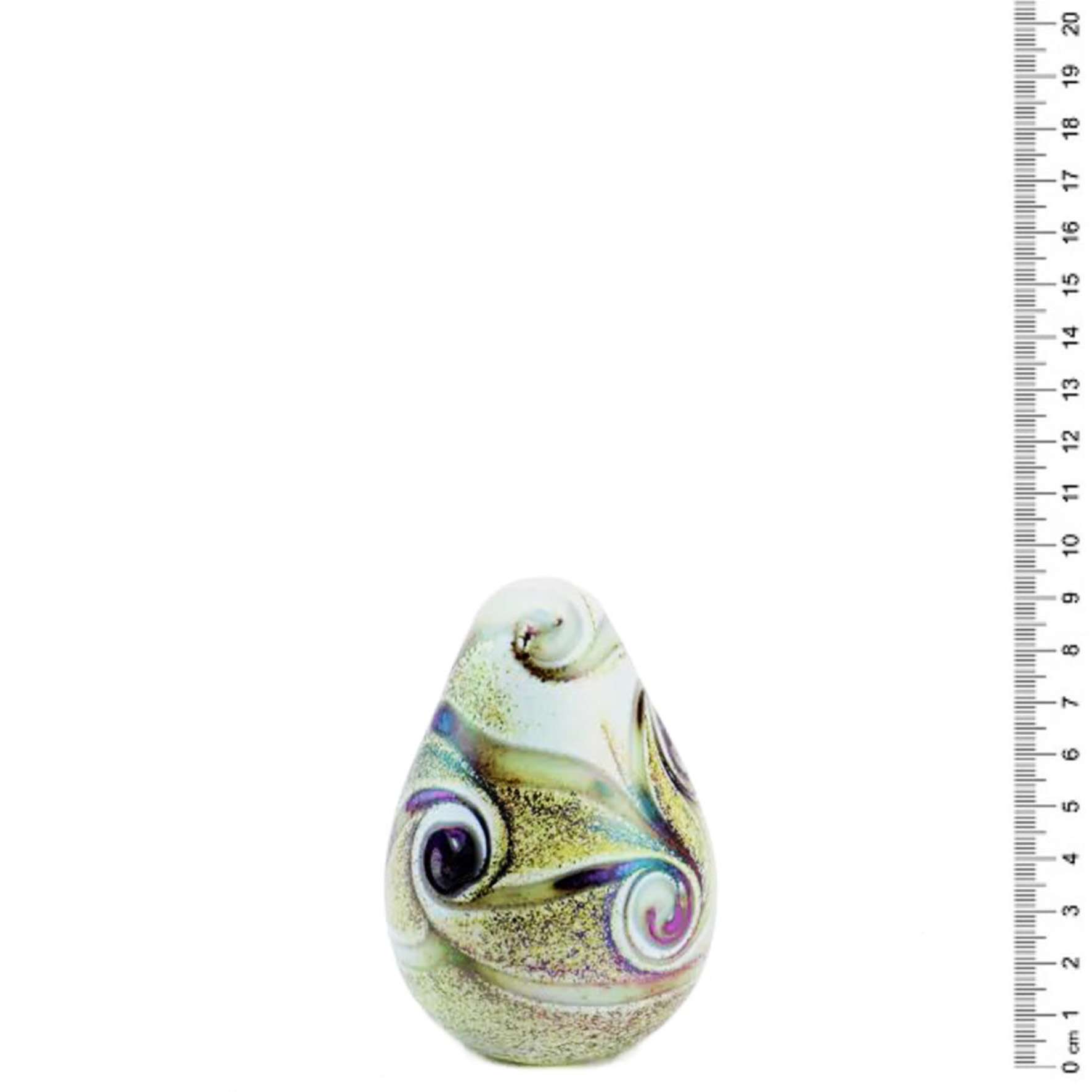 Glazen urn - Elan Ivory druppel ovaal - 0,06 Liter - Afbeelding 2