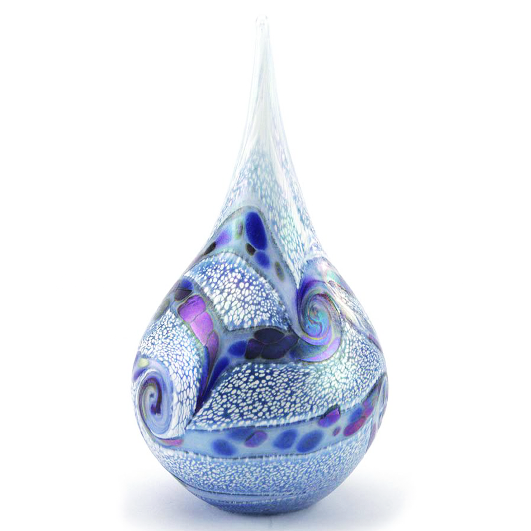 Glazen urn - Elan Sea Blue druppel groot - 1,60 Liter