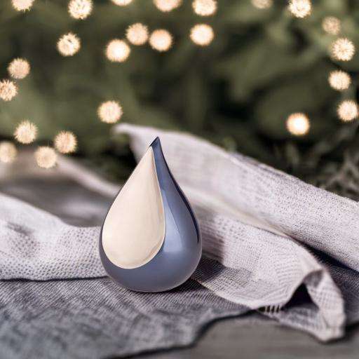 Metalen urn - Druppel blauw klein - 0,70 Liter - Afbeelding 3