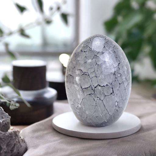 Glazen urn - Ovaal grijs groot - 1,60 Liter - Afbeelding 2