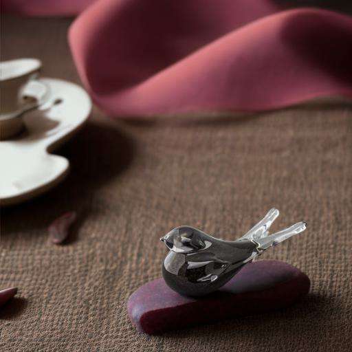 Glazen urn - Memory Crystal vogel zwart - 0,05 Liter - Afbeelding 2